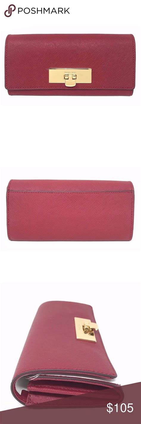 michael kors carry all wallet|Michael Kors dark cherry wallet.